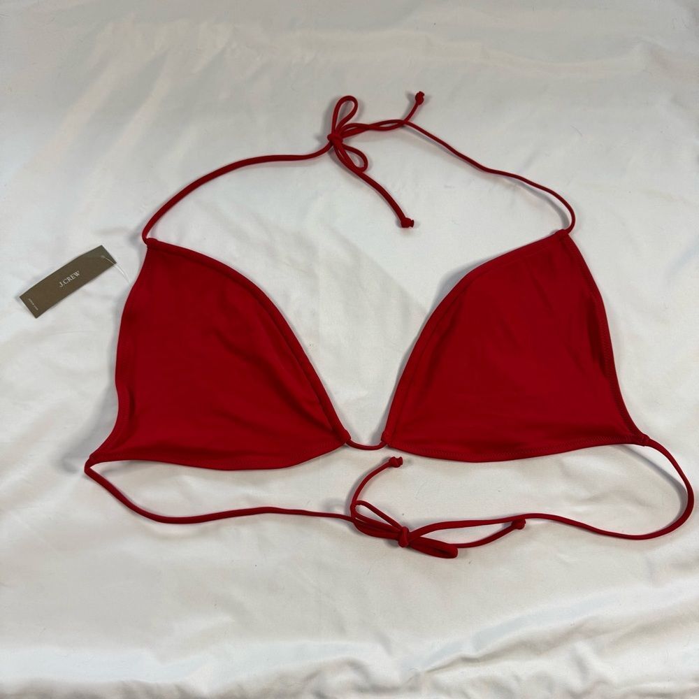 NWT J Crew Perfect String Bikini Top Red Size 3X Sexy Beach Strappy 90s Classic